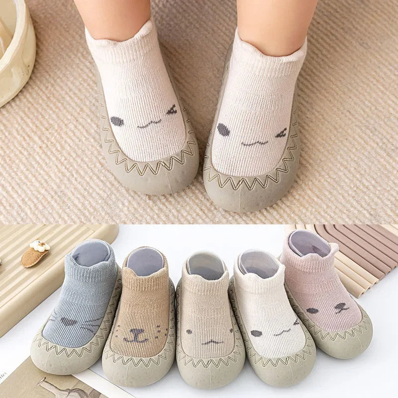 Baby Shoes Kids Soft Rubber Sole First Walkers Children Sock Shoes Non-slip Floor Socks Toddler Sock Shoes 0-4Y Boy Girl Booties