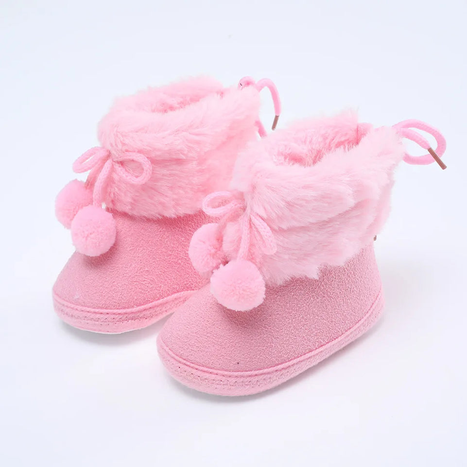 Newborn Toddler Warm Boots Winter First Walkers baby Girls Boys Shoes Soft Sole Fur Snow Booties Kids Snow Boots for 0-18M Bebe