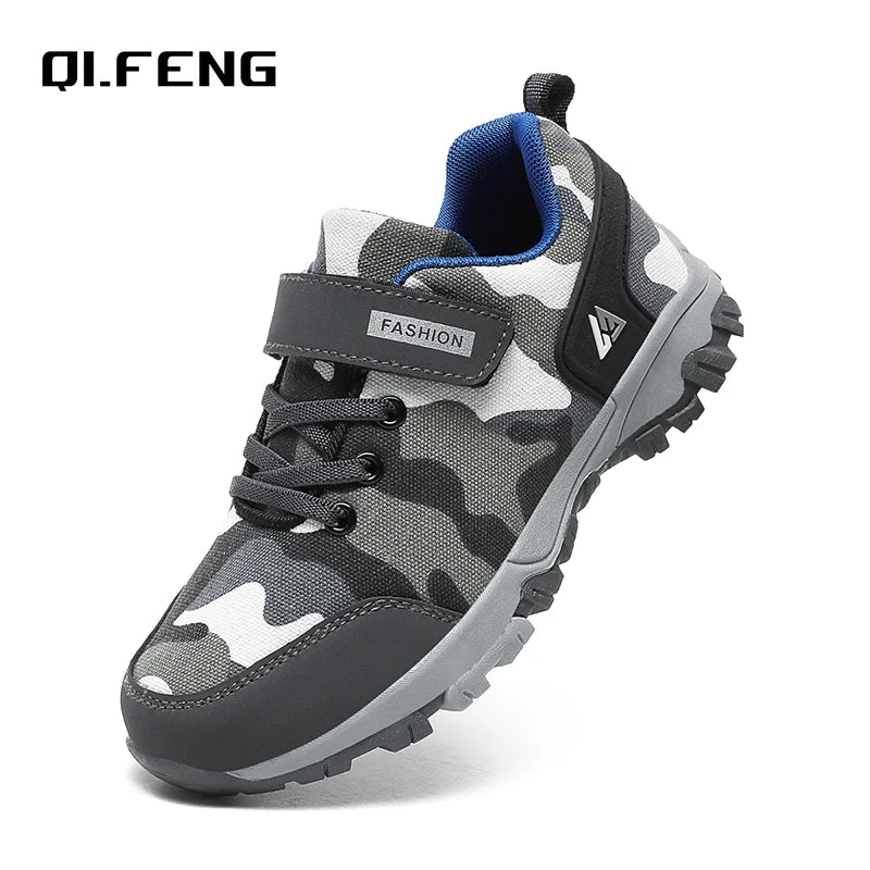 New Spring Children's Camouflage Sneaker Outdoor Anti Slip Wear Resistant Mountaineering Shoes Boys and Girls Training Footwear